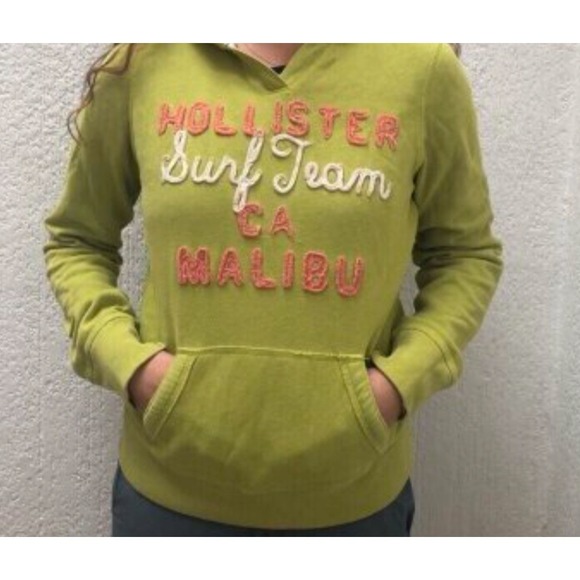 Hollister Tops - Hollister Vintage Y2K Coconut Girl Hoodie Lime Green Pullover Waffle Hood Small